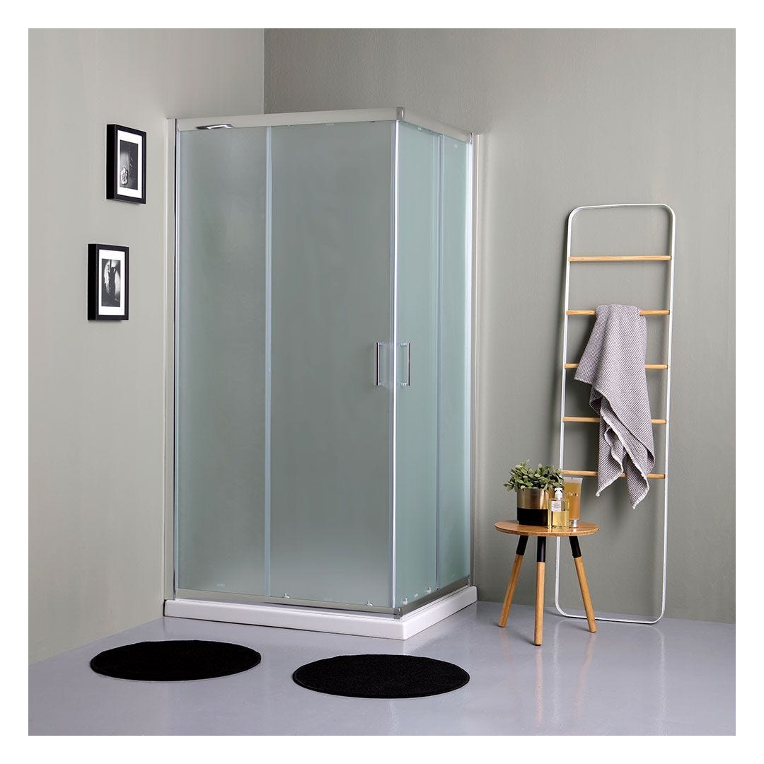 CABINA DOCCIA RETTANGOLARE 90X70 SATINATO 6MM SCORREVOLI