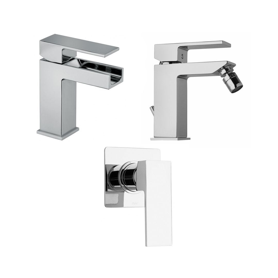 Miscelatore Rubinetto Bidet Cromato + Miscelatore Rubinetto Lavabo Cromato Rubinetteria  Bagno Casa