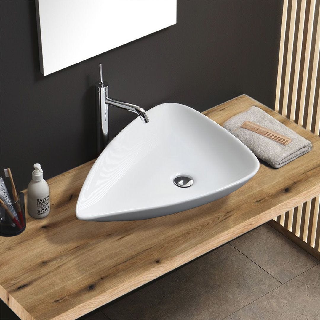 Mensola Piano Lavabo – Legno di Rovere Naturale - Mobili in Legno su Misura