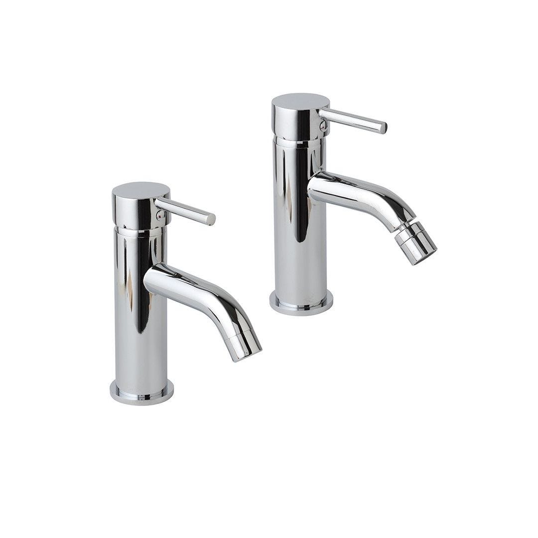 SET RUBINETTI BAGNO IN OTTONE CROMATO PER LAVABO E BIDET