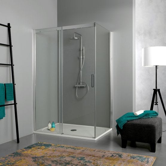 Cabina 80x120 due lati ed apertura scorrevole di una porta