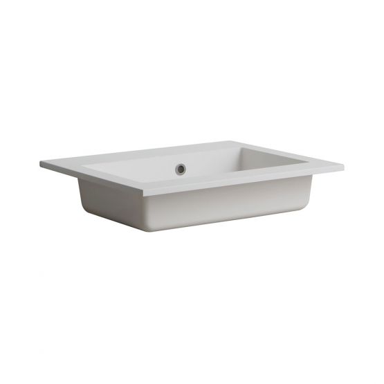 LAVABO INCASSO OPACO IN RESINA 60 CM SENZA FORO RUBINETTO LATINA