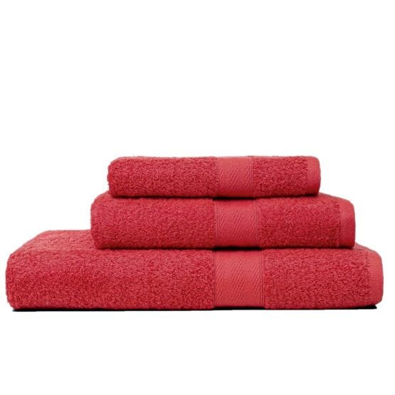set 3 asciugamani dimensioni variabili rosso