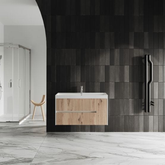 Mobile bagno 100cm rovere oro senza specchio