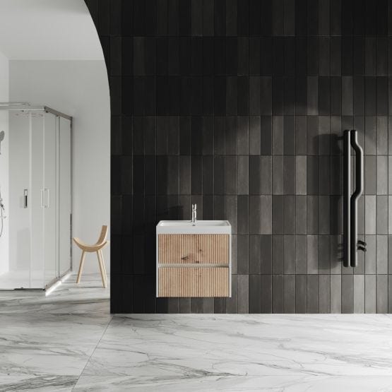 Mobile lavabo 60cm rovere oro cannettato