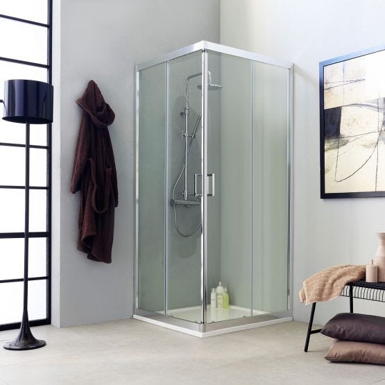 Box trasparente per doccia quadrato 90x90 design altezza 195 cm