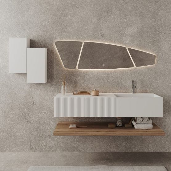 Mobile bagno sospeso 150cm con specchio a led