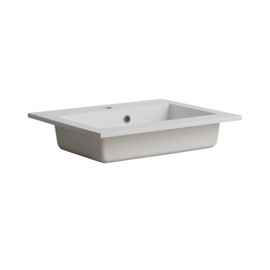 LAVABO CONSOLLE LATINA CM 60 IN RESINA DI MARMO BIANCO OPACO