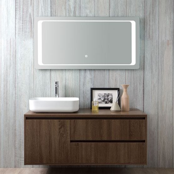 Mobile bagno sospeso con specchio touch led