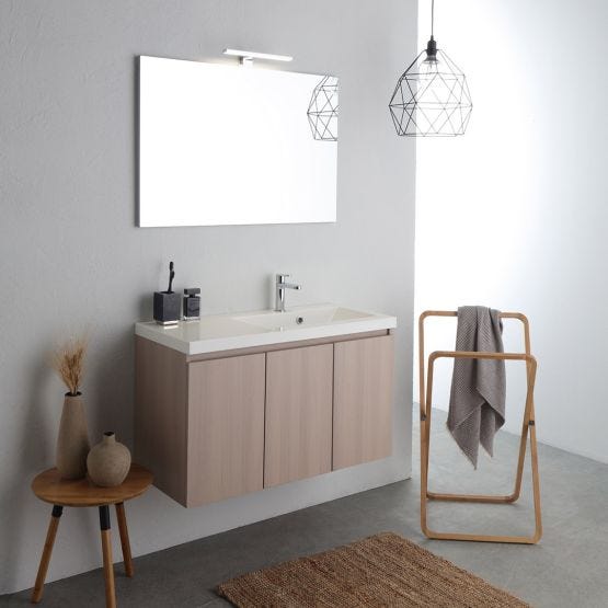 Mobile bagno sospeso 90cm vasca destra