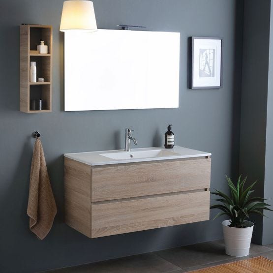 Mobile bagno 120cm in rovere well con lavabo 1 vasca