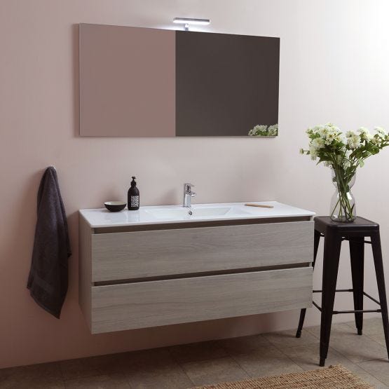 Mobile bagno sospeso con lavabo e specchio