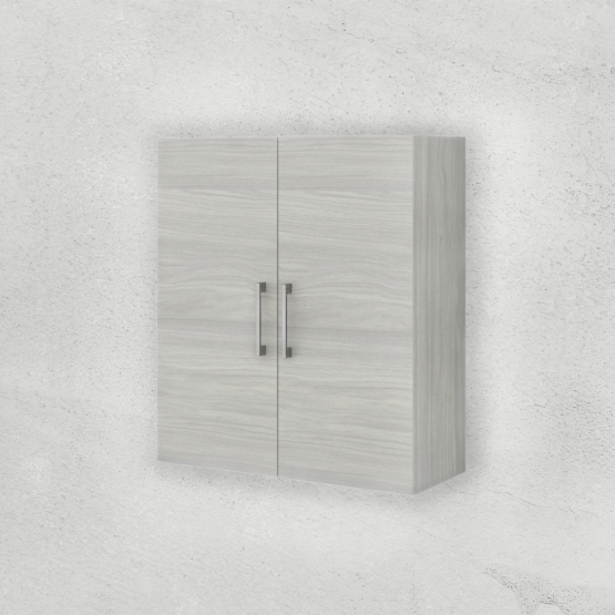 Pensile bagno sospeso con doppia anta quercia grigio