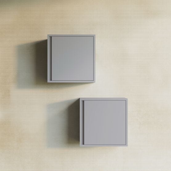 Cubo pensile per bagno grigio chiaro opaco