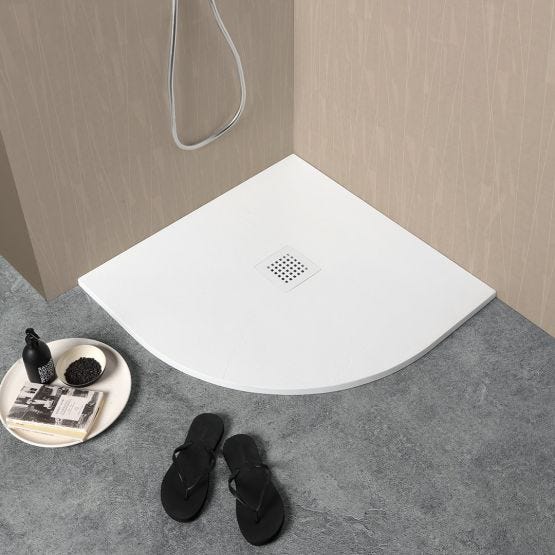 Piatto doccia semicircolare 80x80 bianco