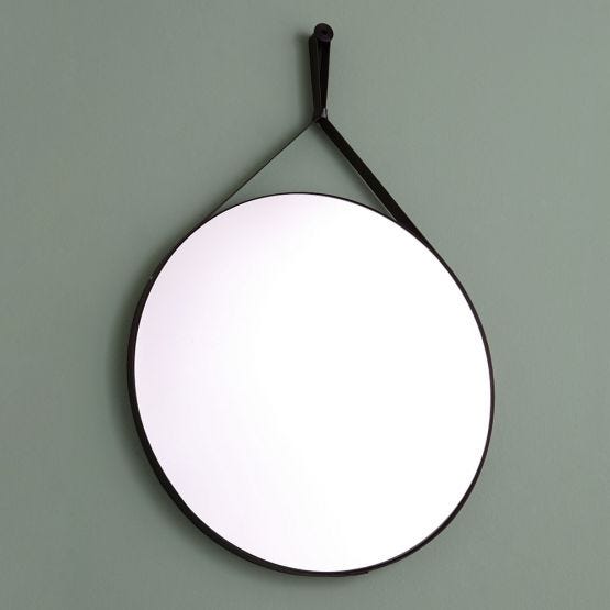 Specchio bagno di design con laccio nero