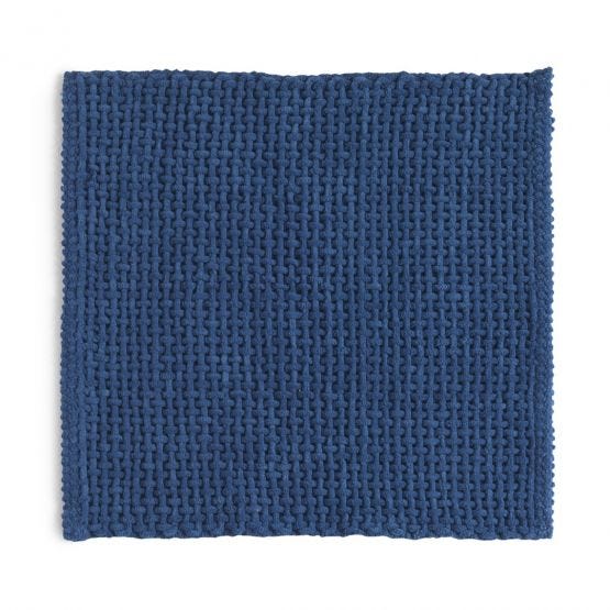 Tappeto in cotone e microfibra blu