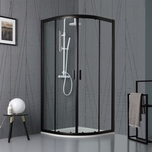 Furo Black KDD - box doccia nero, vetri doccia neri, cabina doccia nera