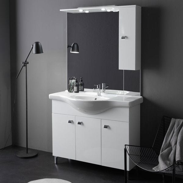 Berlioz Creations Mobile Bagno-Specchio-Bianco Alta Brillantezza, Altro, 60  x 16 x 60 cm : : Casa e cucina