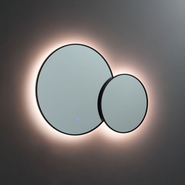 ZENIDA Specchio rotondo, 60 x 60 cm, rotondo con telaio in metallo nero di  alta qualità, design moderno, grande specchio, per corridoio, bagno