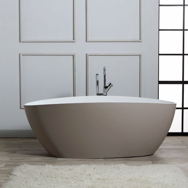 VASCA DA BAGNO FREESTANDING IN RESINA DI MARMO BEIGE | RACHELE