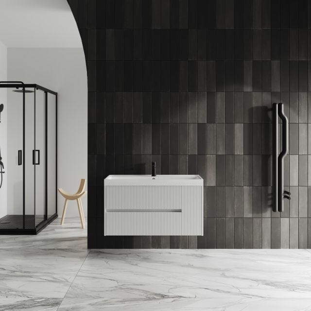 MOBILE BAGNO SOSPESO 100CM BIANCO OPACO | CORTINA
