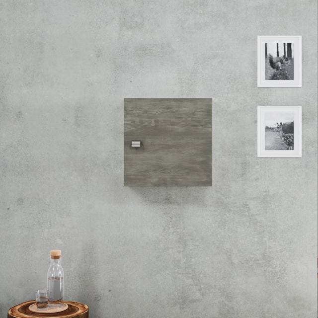 PENSILE CUBO 45X45X15 FINITURA QUERCIA GRIGIO SCURO EFFETTO LEGNO | FACILE