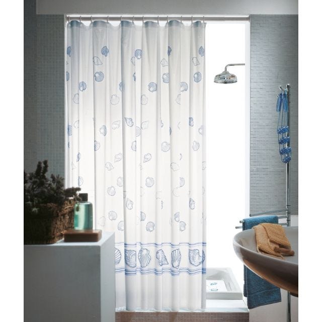 TENDA DOCCIA BAGNO IN PVC MEDITERRANEO BLU 180x200