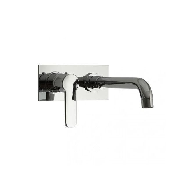 RUBINETTO MISCELATORE LAVABO A MURO CON PIASTRA | NORA