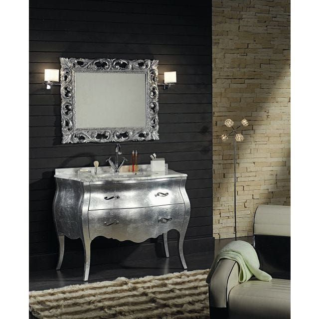 MOBILE BAROCCO STILE BAROCCO SHABBY PER BAGNO CON CASSETTI E SPECCHIO