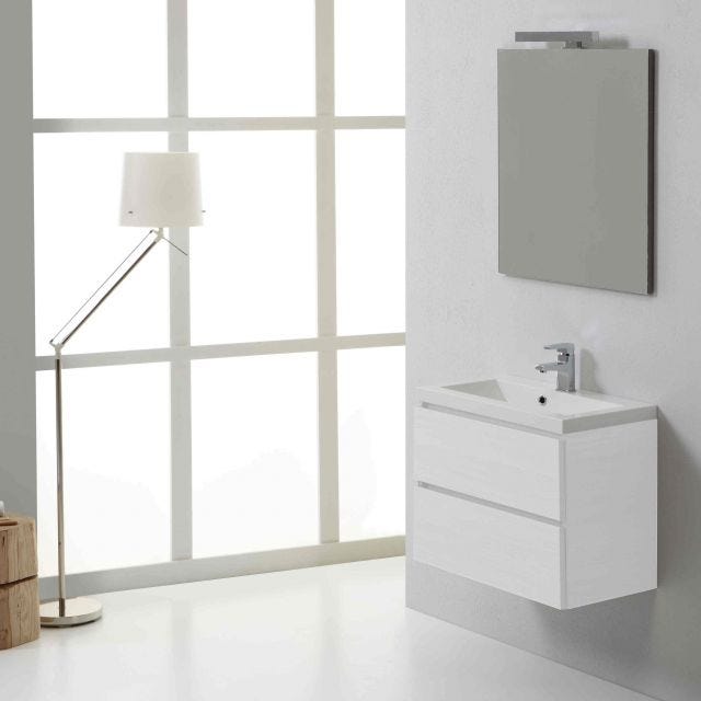 MOBILE BAGNO SOSPESO MANHATTAN 60 CM CON CASSETTI BIANCO FORESTA