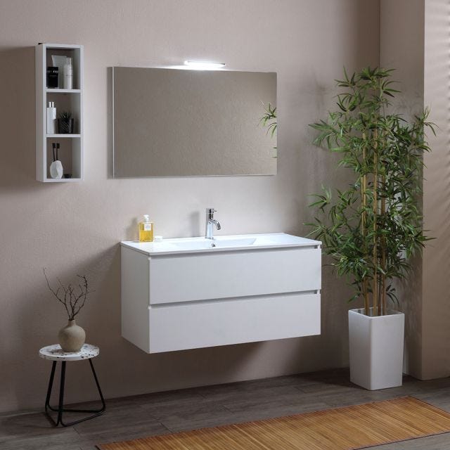 MOBILE BAGNO CON LAVABO INTEGRATO 120 CM CON SPECCHIO | BERLIN