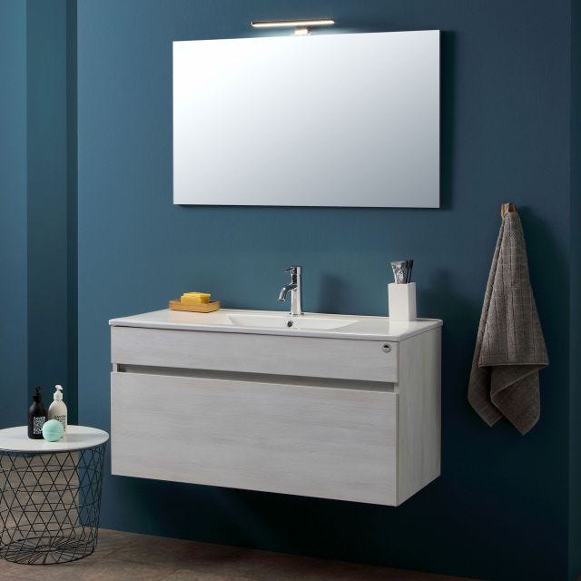 MOBILE BAGNO SOSPESO 100 CM CON CASSETTONE PROMENADE | SERIE SOLE