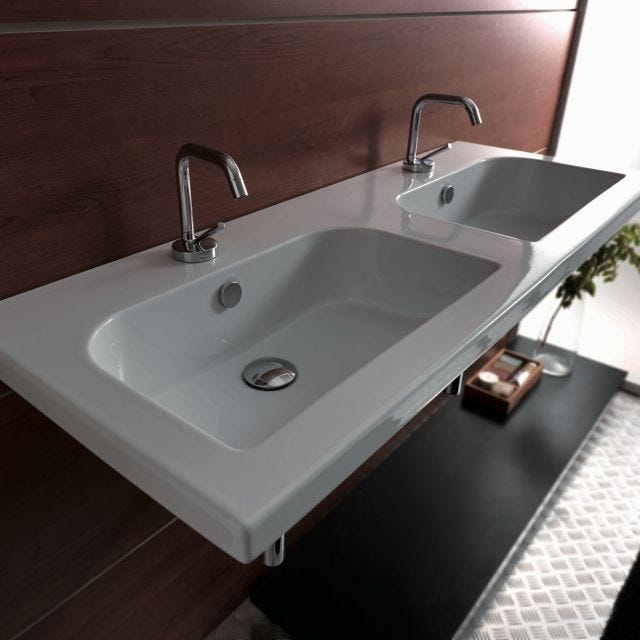 LAVABO MOOD 45X120 CM DOPPIA VASCA D'ARREDO 