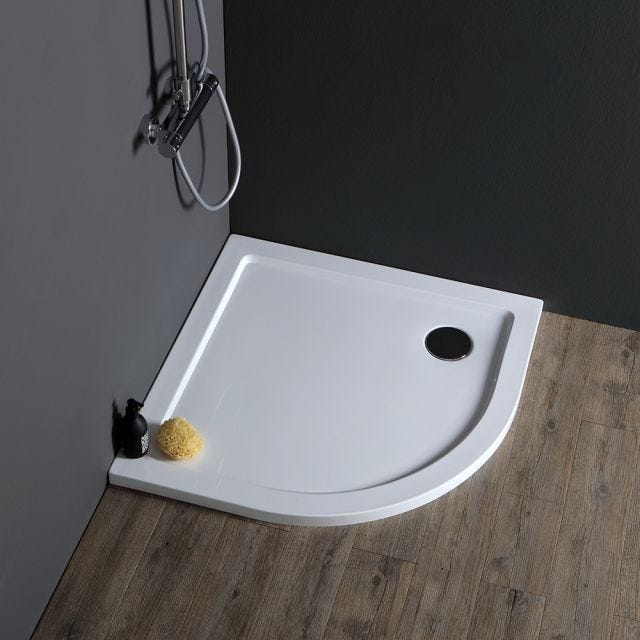 PIATTO DOCCIA SEMICIRCOLARE 80 CM ACRILICO E ABS BIANCO | ALBA