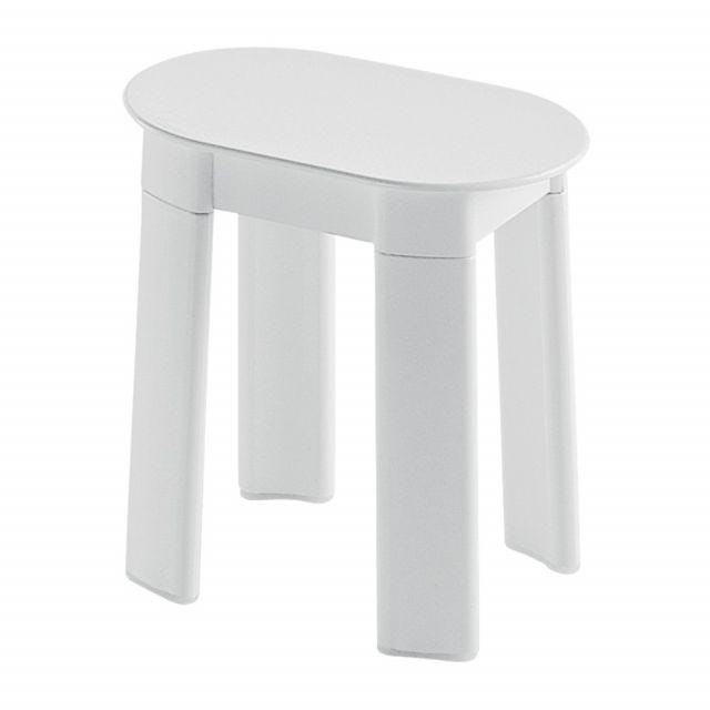 SGABELLO DA BAGNO CON 4 GAMBE IN PLASTICA BIANCO